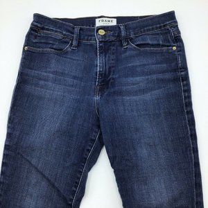 FRAME Denim 28 Le High Skiny Jean Dark Wash